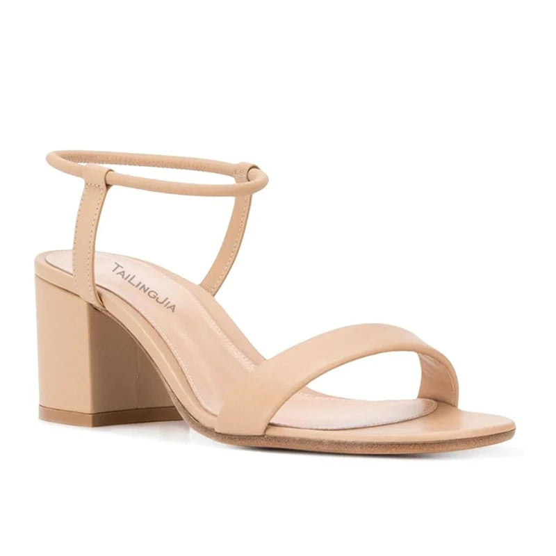 Women Factory Wholesale Handmade Slippers Block Low Heel Ladies Large Size Summer Sandals High Heels