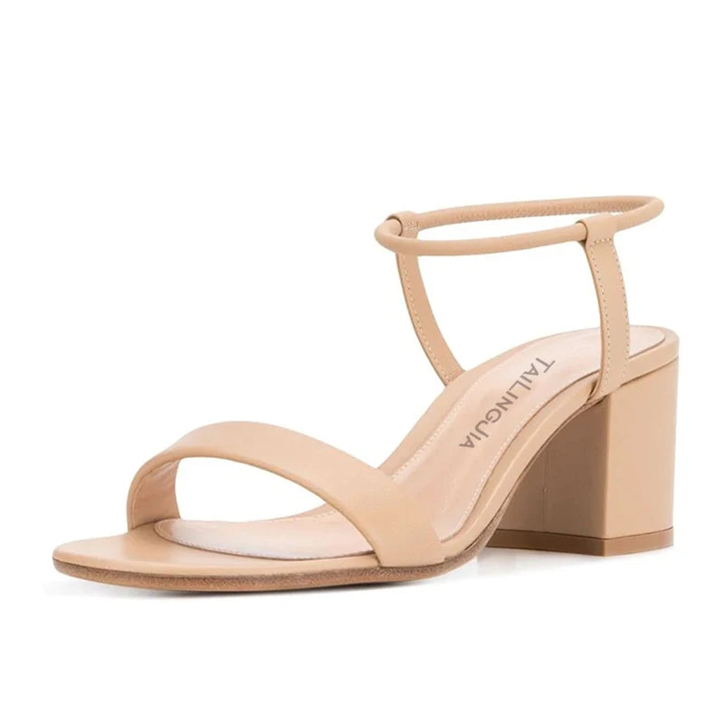 Women Factory Wholesale Handmade Slippers Block Low Heel Ladies Large Size Summer Sandals High Heels
