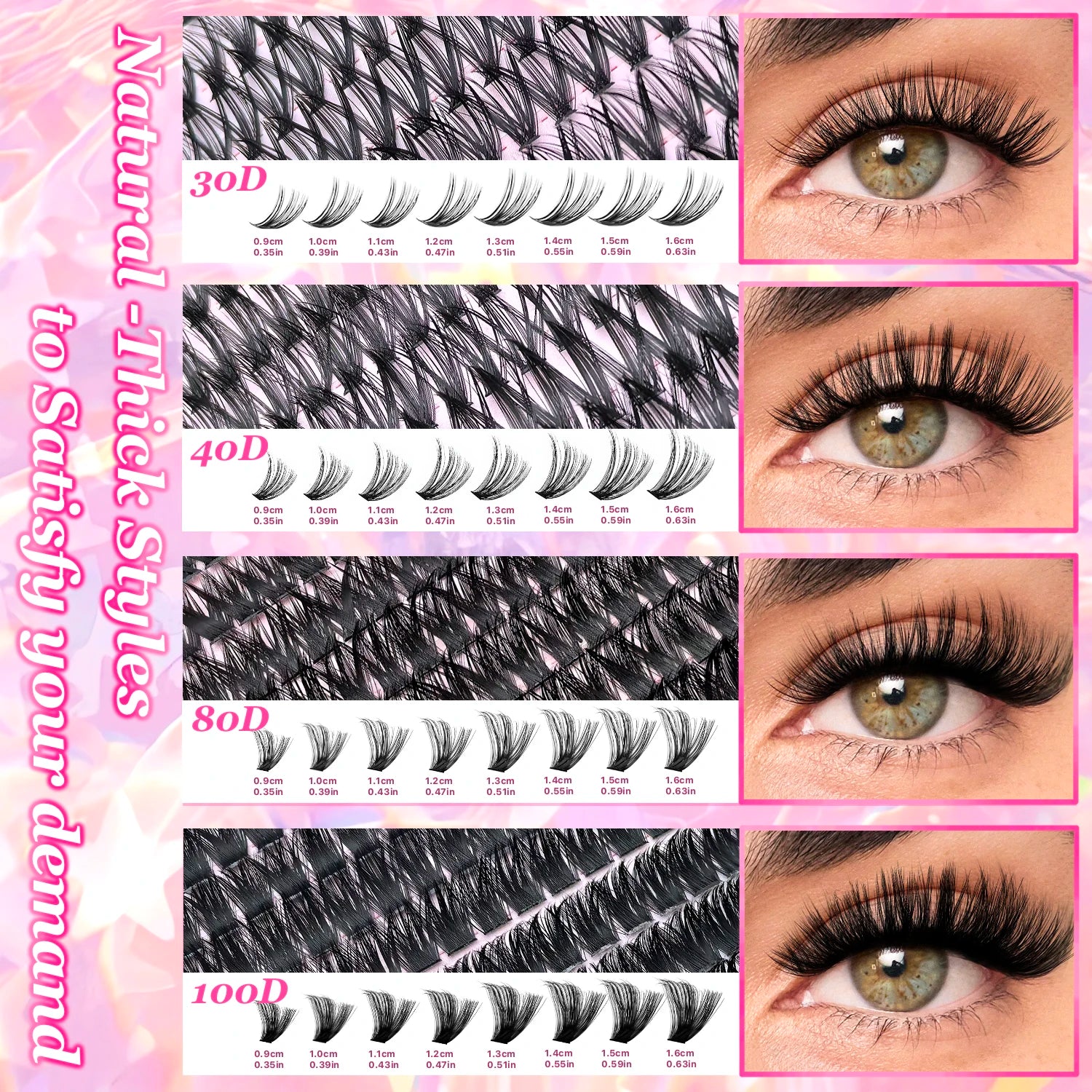 DIY Lash Extension Kit Clusters Individual Eyelashes Kit 9-16mm with Bond and Seal Wispy & Natural